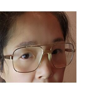 Vintage Safilo Italy Eyeglasses JFI ASTA 3055‎ Gold Aviator Frames 80s retro